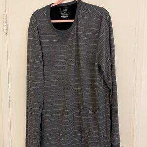 Sonoma Men's Dark Gray Striped Long Sleeve Shirt